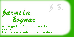 jarmila bognar business card